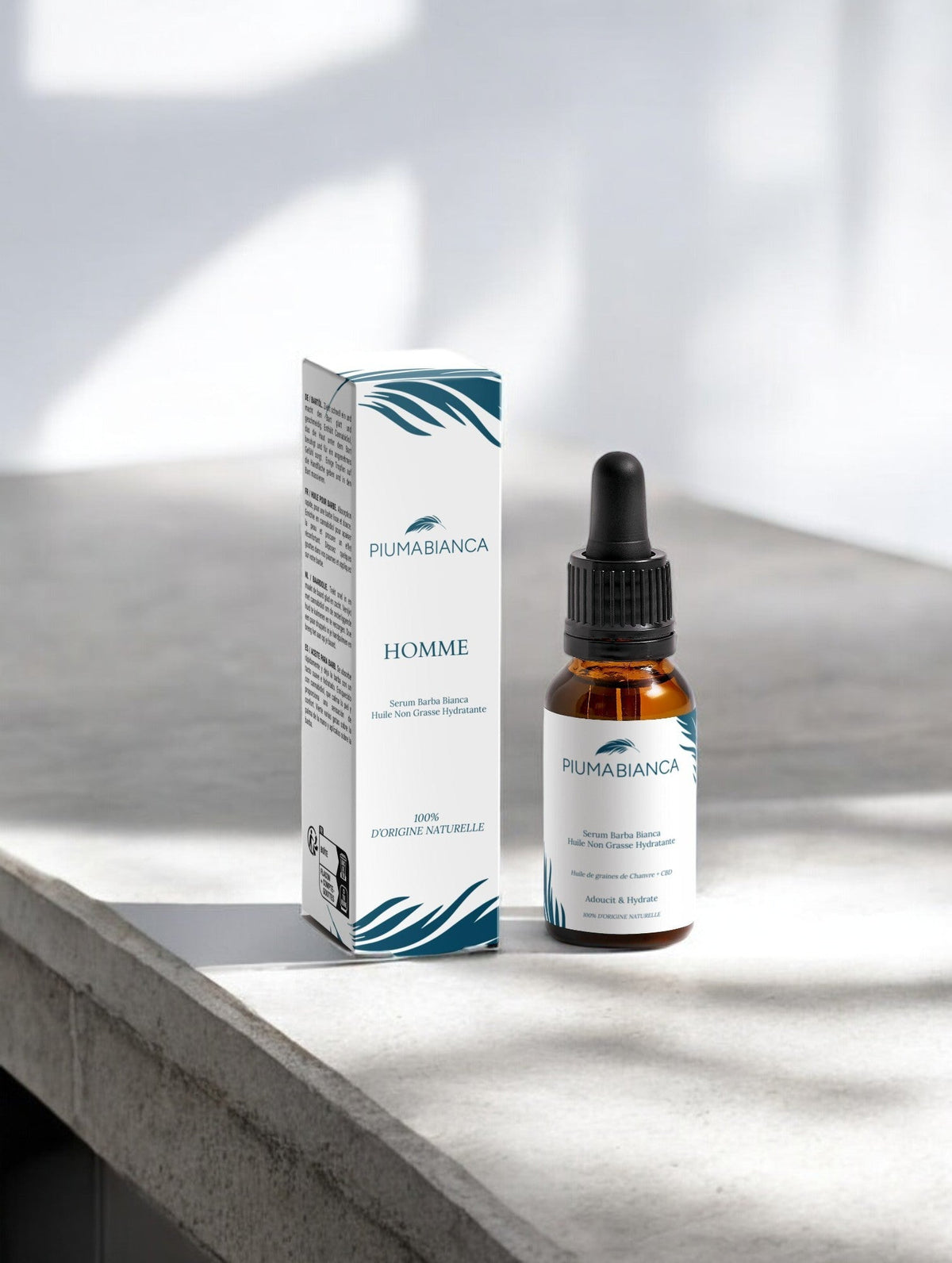 Serum Barba Bianca - Huile Non Grasse Hydratante pour Barbe - Piuma Bianca